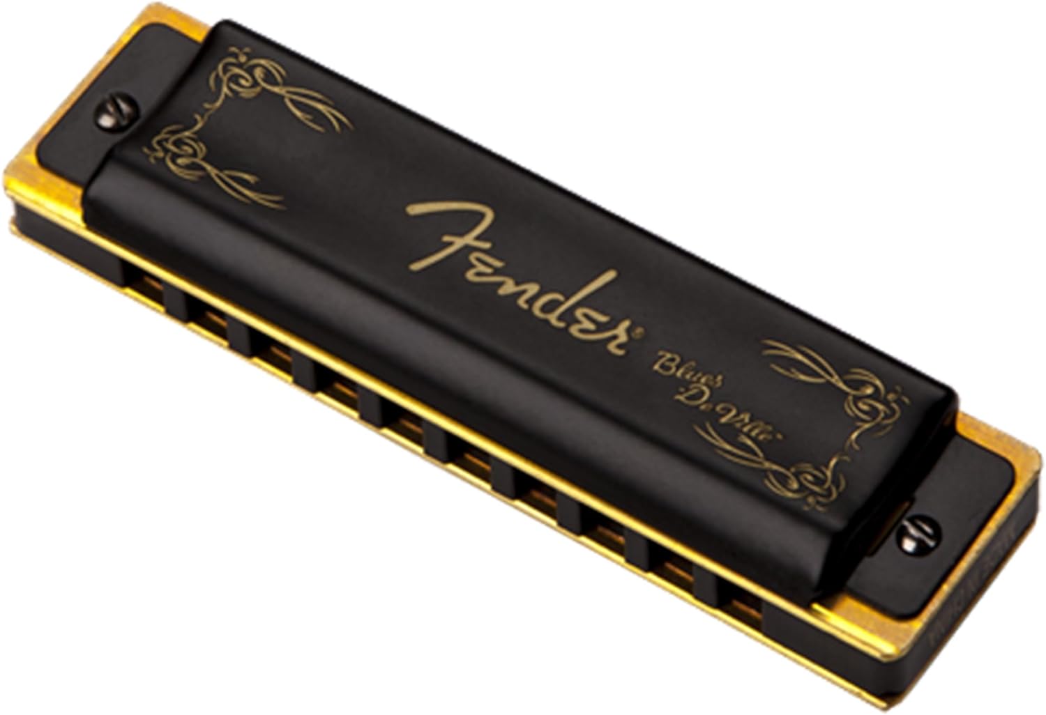Fender Blues DeVille Harmonica - Key of C Bundle with Carrying Case, Austin Bazaar Online Manual, and Polishing Cloth