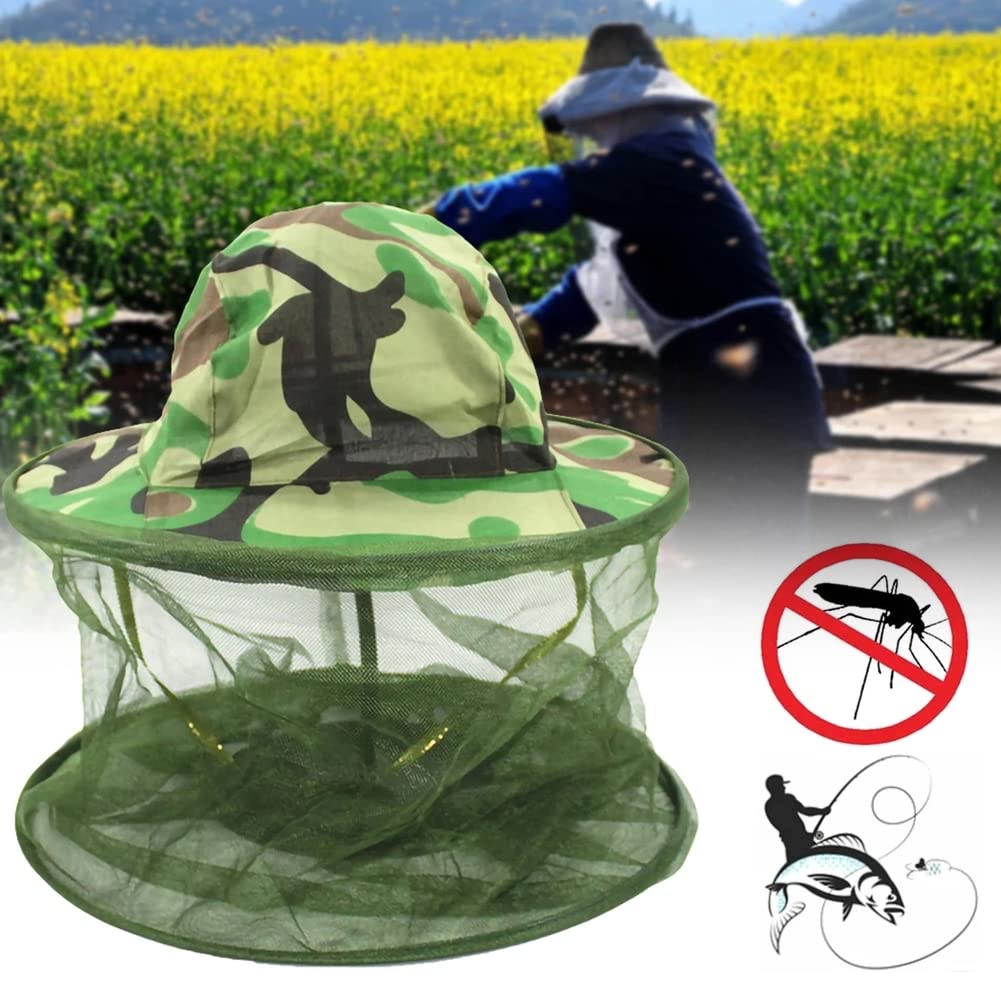 Anti-zanzara Cappello della Protezione, Zanzariera Cappello, Cappello di Testa a Rete Faciale,per campeggio, escursionismo, pesca, protezione da insetti e zanzare
