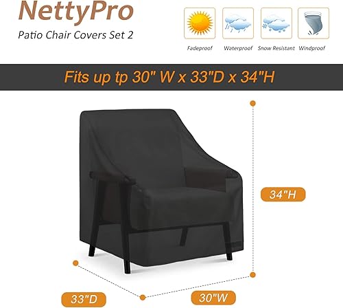 Miniatura 6 de NettyPro Funda para silla Adirondack para patio, impermeable, para muebles de exterior, giratoria, mecedora, silla de asiento profundo, se adapta a