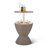 Amazon Basics - Patio Bar Table with 8 Gallon Cooler, Wicker Style