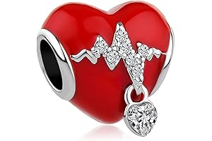 Pandora Charm: Hear Heartbeat, Electrocardiogram Charm ECG Beads For Bracelets