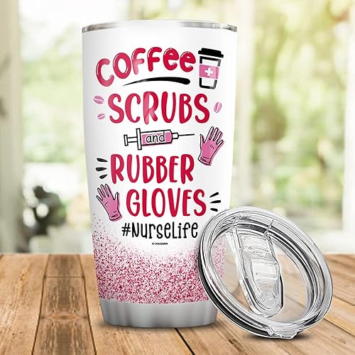 Miniatura 10 de WASSMIN Vaso personalizado de acero inoxidable con tapa, de 20 onzas, 30 onzas, doble pared aislada al vacío, de 20 onzas, mamá oso, regalos de