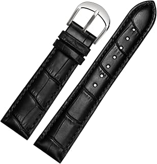 for Brand Watch Bracelet Belt Woman Watchbands Genuine Leather Strap Watch Band 10 12 14 16 18 20 22mm Multicolor Watch Bands (Color : 10mm Gold Clasp, Size : 19mm)