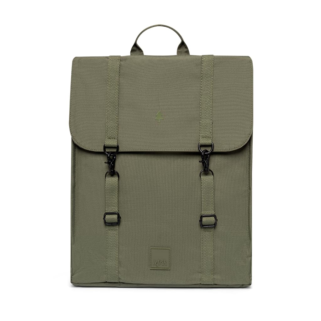 Lefrik Unisex Olive - Handy Casual And Practical Laptop Backpack - 100% Recycled Fabric - Eco Friendly, L