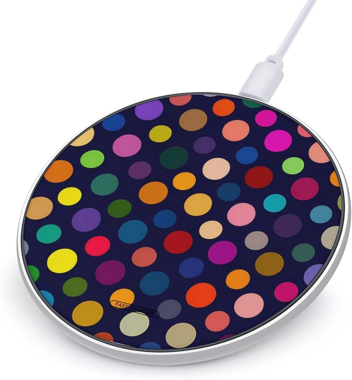 Colorful Polka Dots Novelty Wireless Charger Funny 10W Fast Charging Pad Mat for Cell Phone