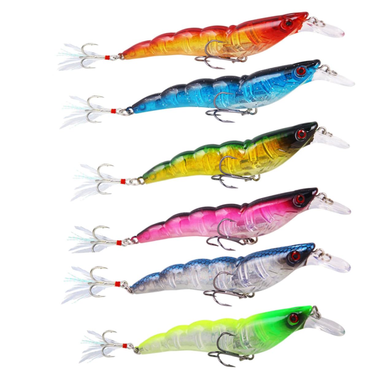 BESPORTBLE 18pezzi Esca Di Pesca Simulata Accessori Per Pesca Realistici Lure Resistenti Rosso Giallo Verde Blu