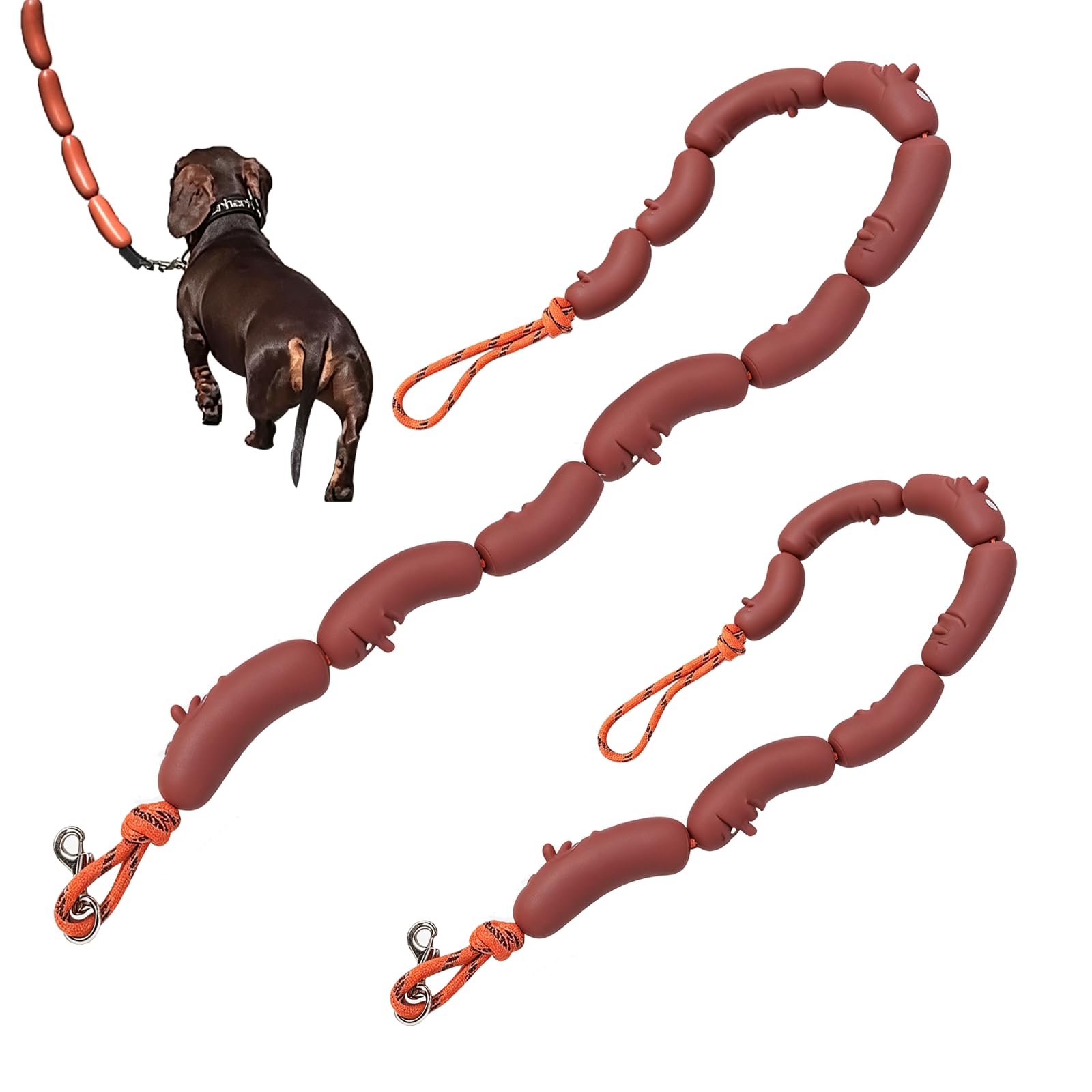 Dog Leads, Sausage Shaped Dog Lead for Outdoor Use, Ergonomic Tool with Freedom of Movement for Walks, Hiking，mix