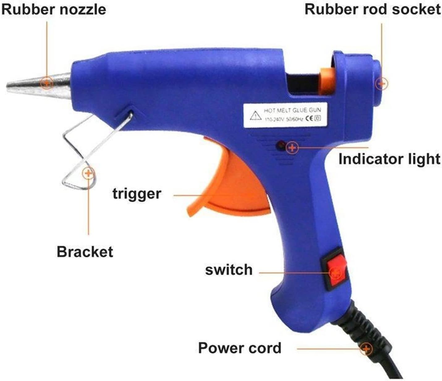 ホットメルトグルーガンと 7 ミリメートルのりスティック工業用ミニガンサーモ電熱温度修復ツール DIY きれいな結果を得るための急速