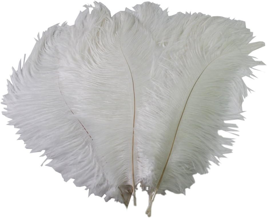 100 Pcs Real Natural 6-8 Inch Ostrich Feathers Great Decorations White