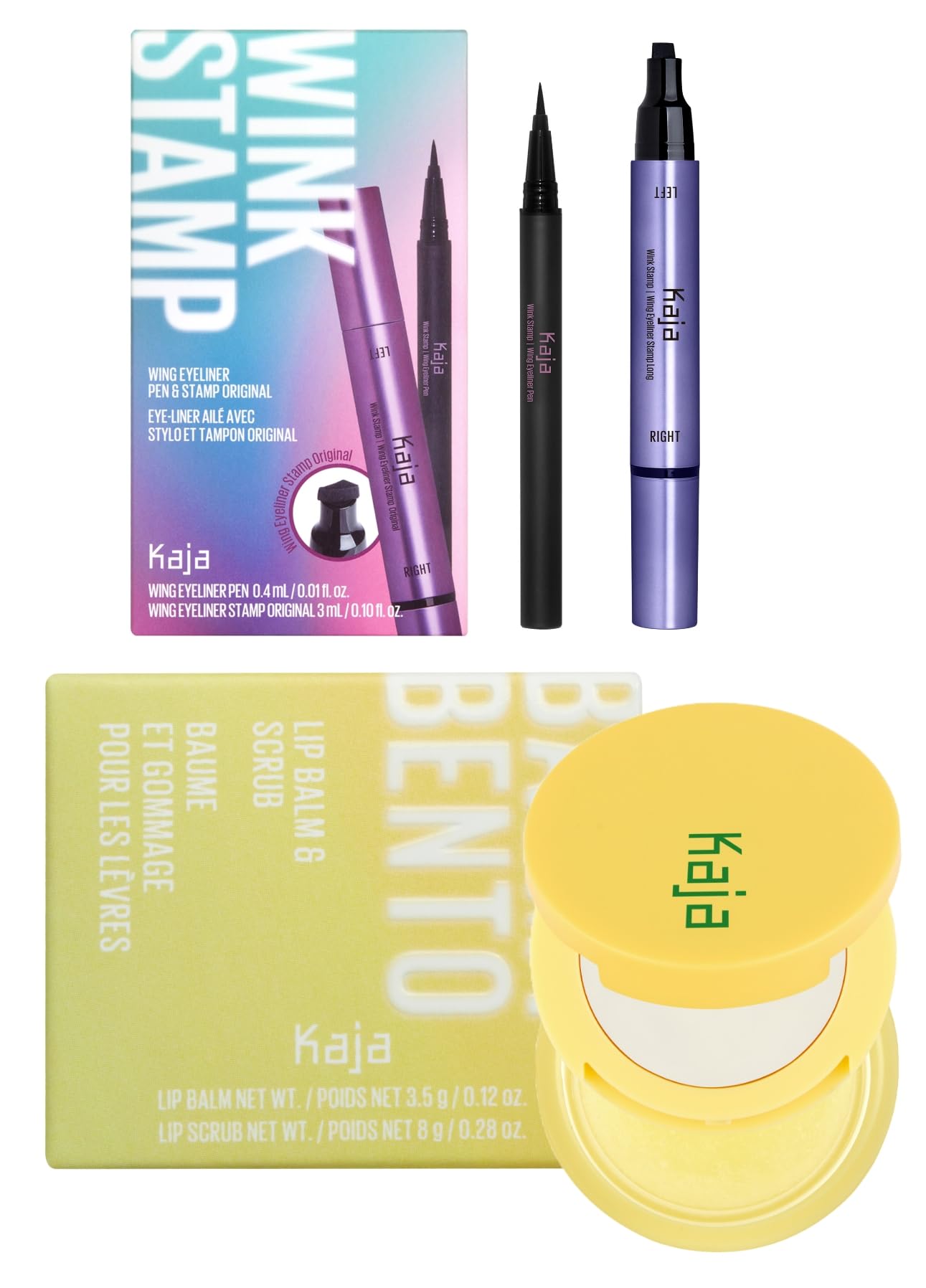 Kaja Winged Eyeliner Pen - Wink Stamp Lip Bento Balm Scrub Pi a Colada 0 4 Oz Bundle