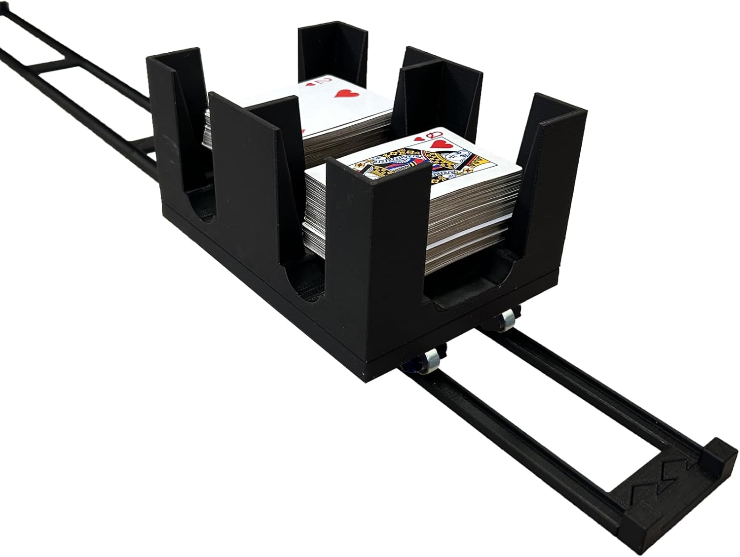 Game Glider for Cards, The Game Glider Multi Color Slider Original, Sliding Cards Effortlessly Along a Rai, Multifunctional Tabletop Track Sliding Plate for Card Games (6-Deck Card Tray Black)