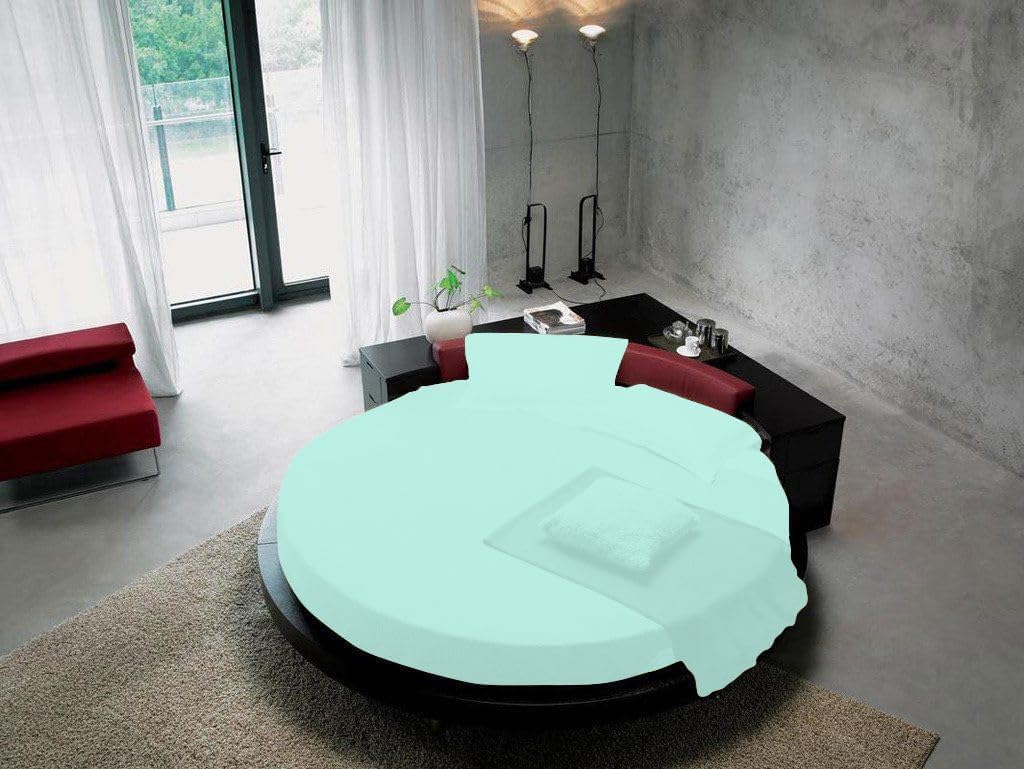 4 Piece Round Bed Sheet Set - 1 Flat Sheet 1 Round Bed Fitted Sheet 100 Egyptian Cotton