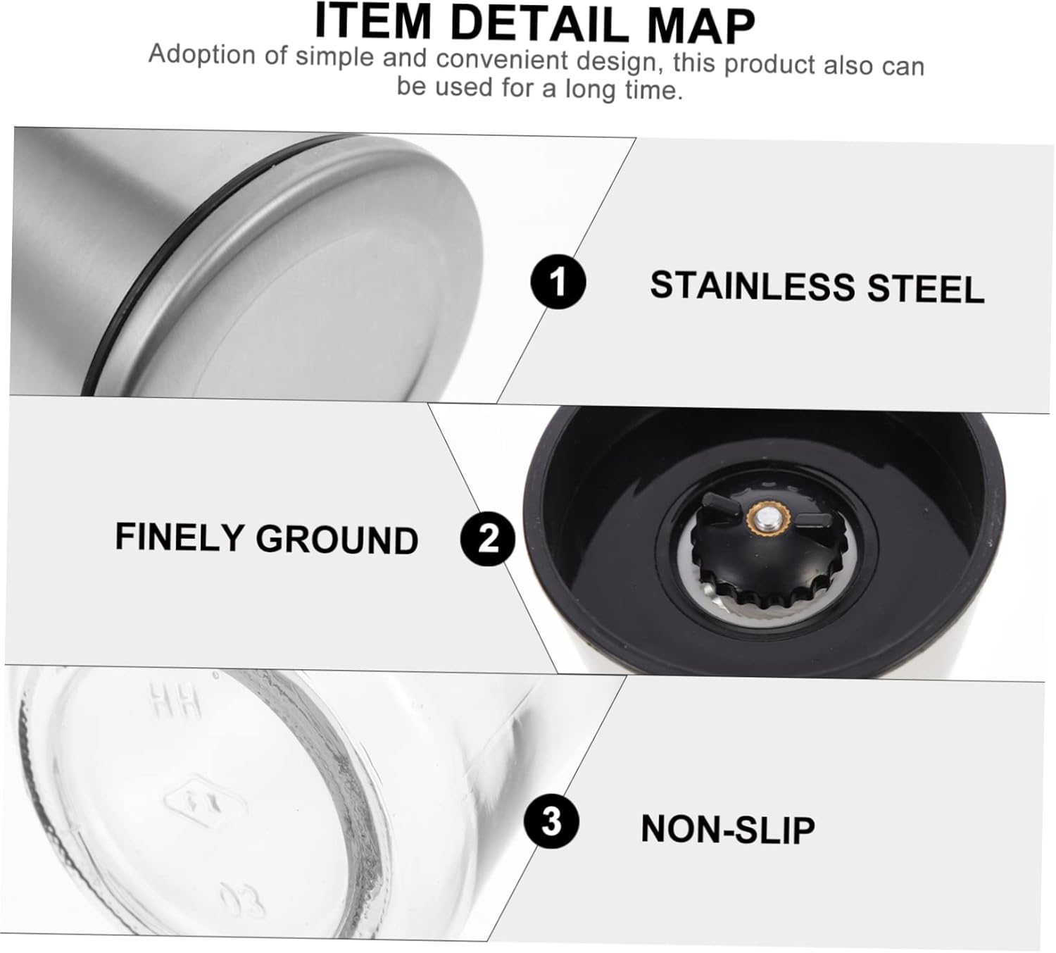 2pcs Manual Pepper Set Refillable Sea Adjustable Coarseness for Home Kitchen Use and Grinding Tool