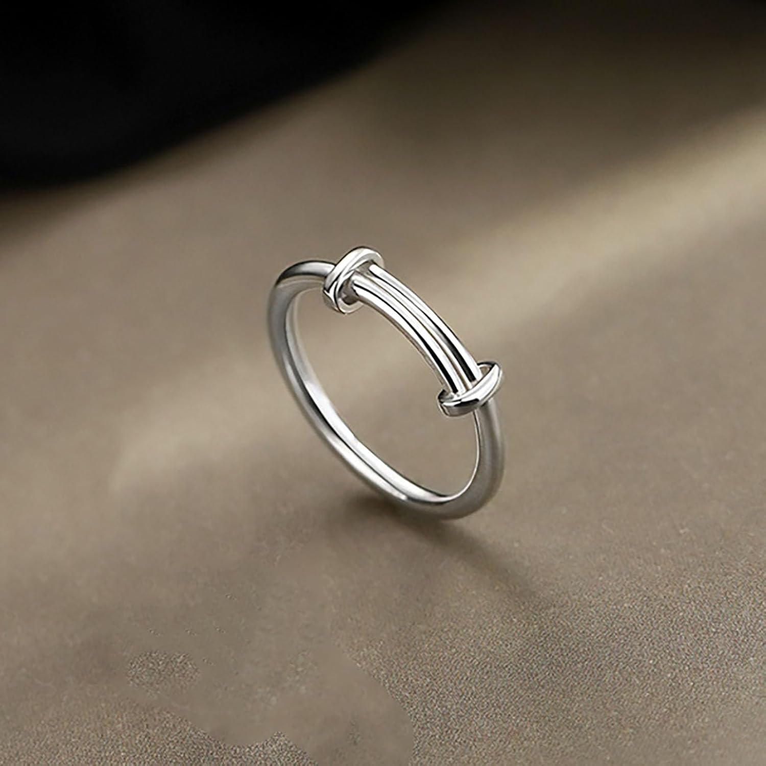 Boho Knot Ring Knot Knuckle Ring Silver Knot Stacking Ring Minimal Finger Ring Vintage Adjustable Ring Jewelry for Women - Image 3