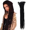 YONNA Human Hair Dreadlcoks Extesnions Handmade Locs Human Hair Extensions 20LocsBundle X-Small Szie 0.2cm Width 16,Dark Brown #2