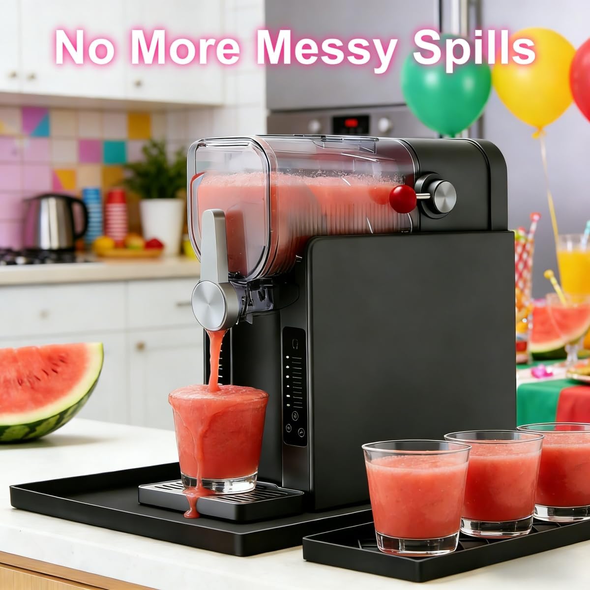 Slushie Machine Mat, 11x19 Silicone Drip Tray and Cup Tray | Designed for slushie and shaved ice machines. Catches melting ice, syrup drips and spills while keeping countertops clean.