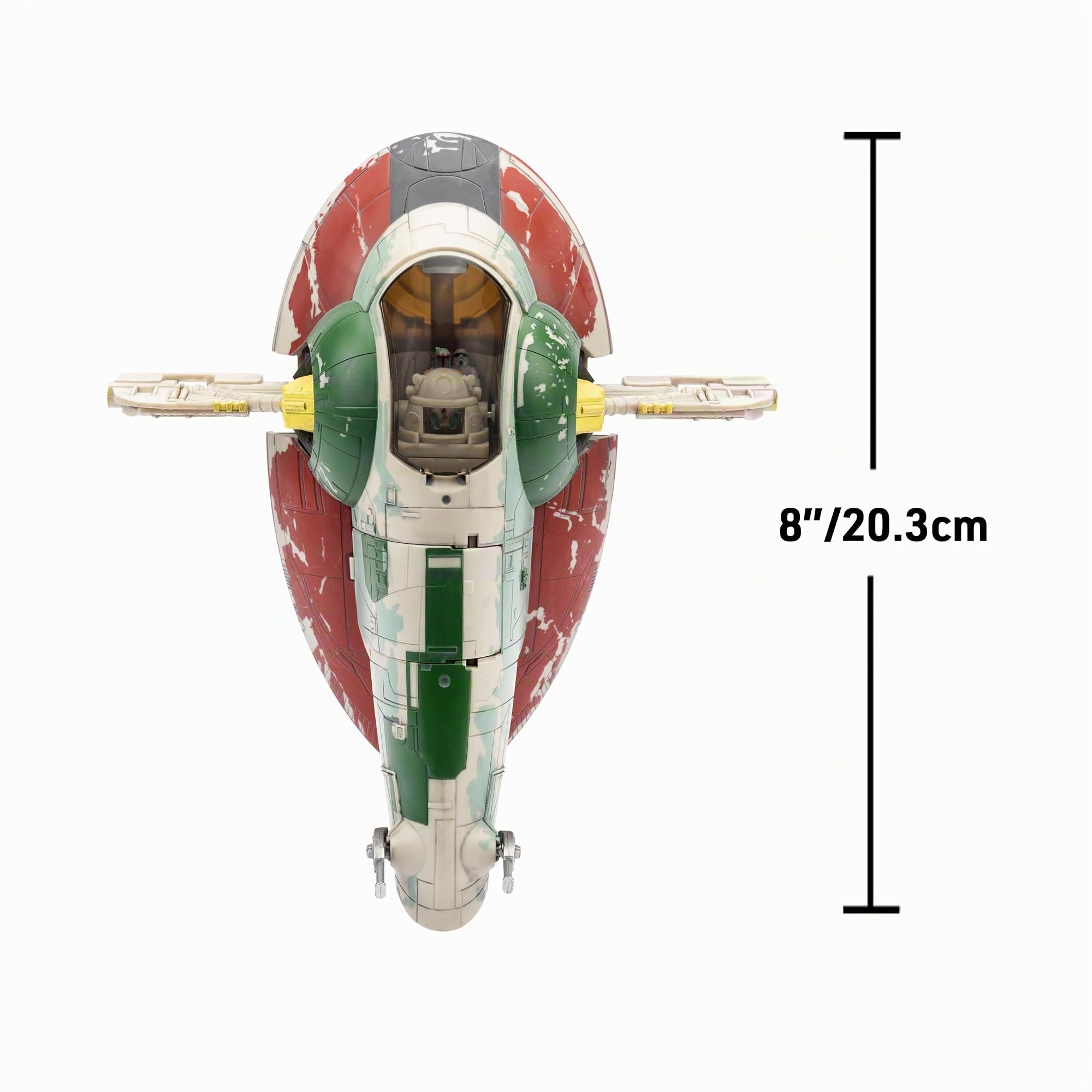 Jazwares Star Wars Micro Galaxy Squadron Boba Fetts Raumschiff (Ep 5) – 17,8 cm Fahrzeug mit Flight Display Stand und DREI 2,5 cm Mikrofiguren-Zubehör