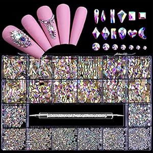 Apvti Nagel Kristall Strassstein Set, 3100 Stück