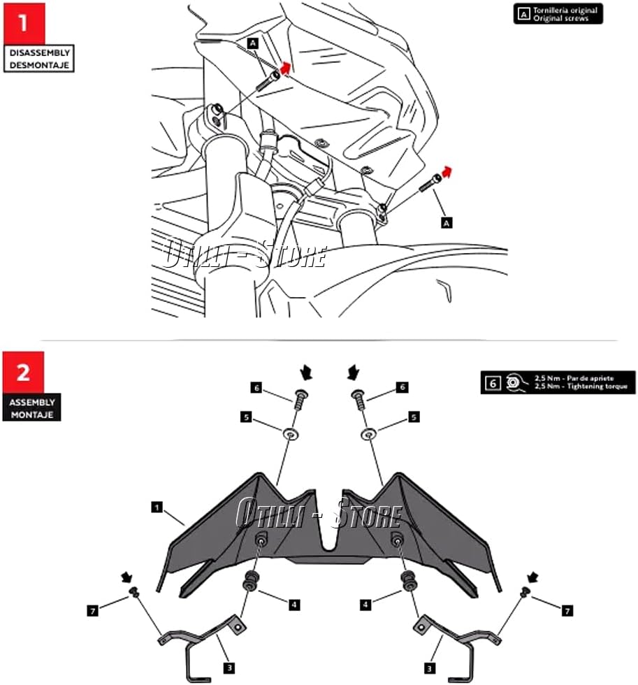 Motorcycle Front Spoiler Wing Deflector Cover Trim Fits for Kawasaki Z650 2021-2024 Sport Downforce Naked Spoilers Winglet Front Fairing Aerodynamic Beak Nose Cone Extension Cowl (Black)