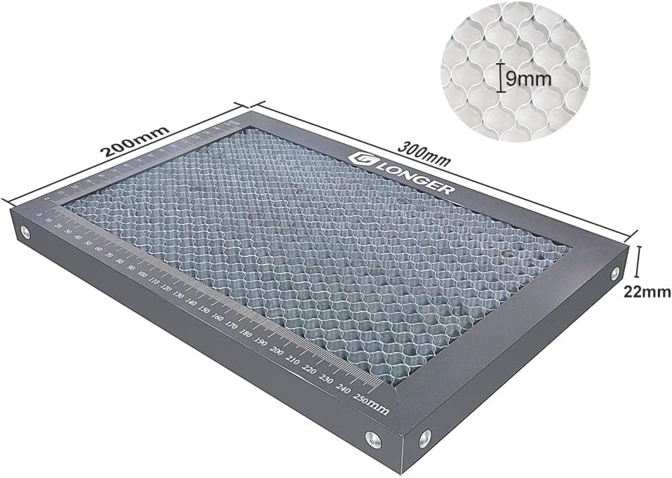 Longer Honeycomb Working Table, Soulmate for Engraver, Honeycomb Working Panel Set for RAY5, Fast Heat Dissipation & Desktop Protection, Fits All Laser Engraving Machines, 11.8" x 7.8" x 0.86"