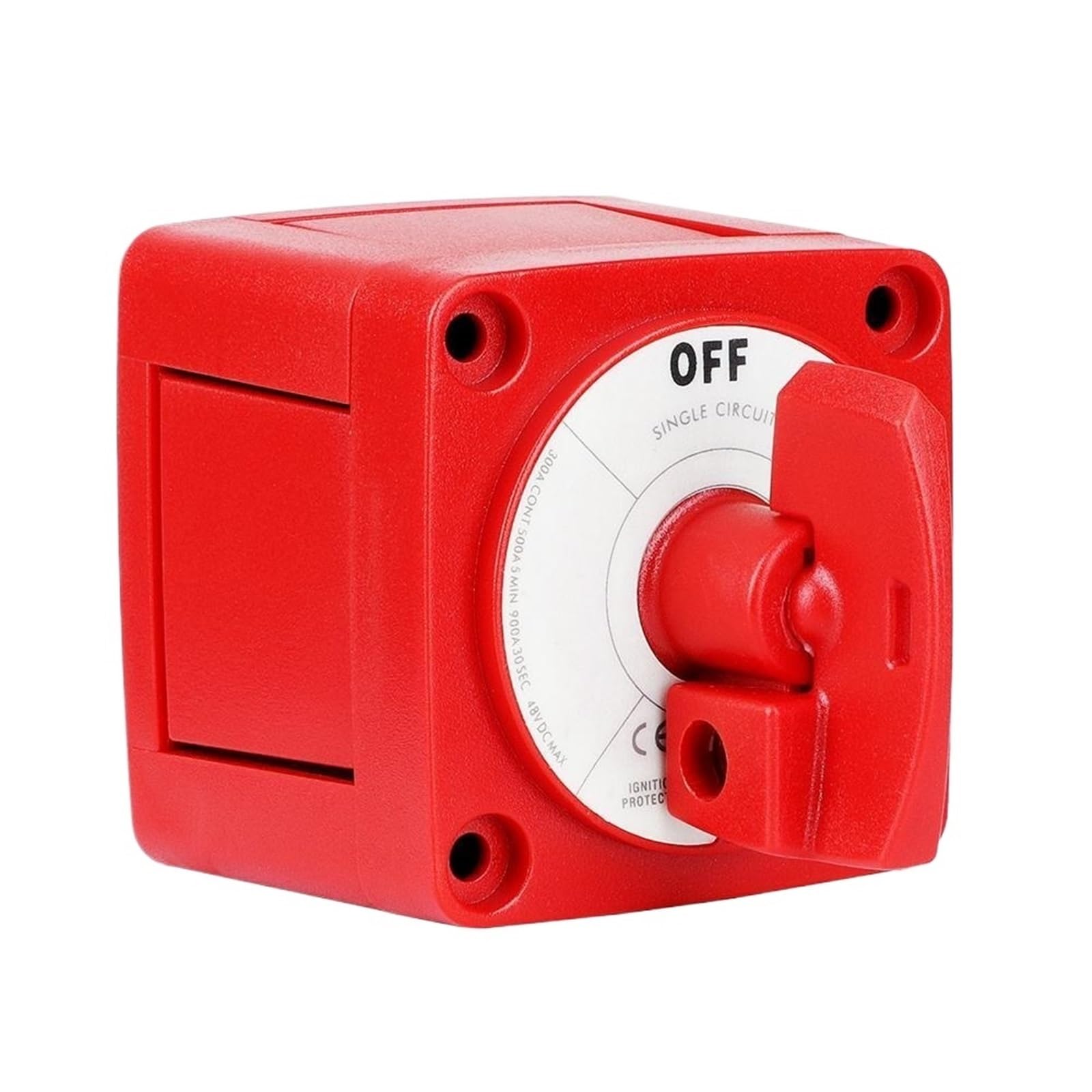 Interruptor de circuito impermeable 12-48V 300A RV coche barco Selector de batería aislador(Red With Keyhole)