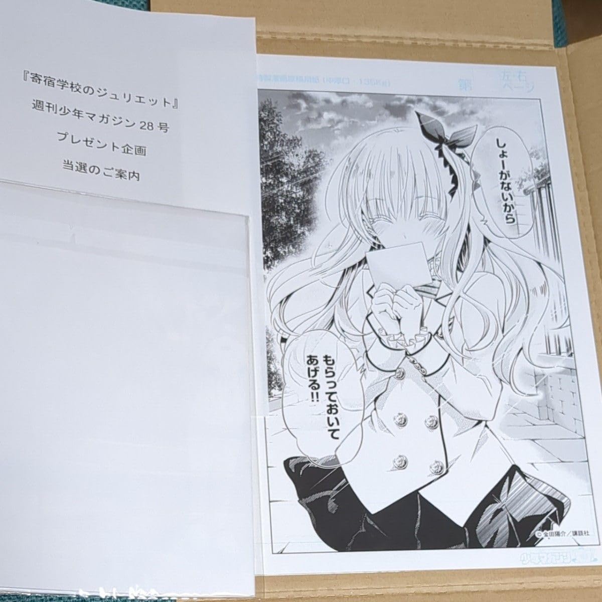 寄宿学校のジュリエット　当選品　複製原画 寄宿学校のジュリエット 当選品 複製原画 【公式通販】