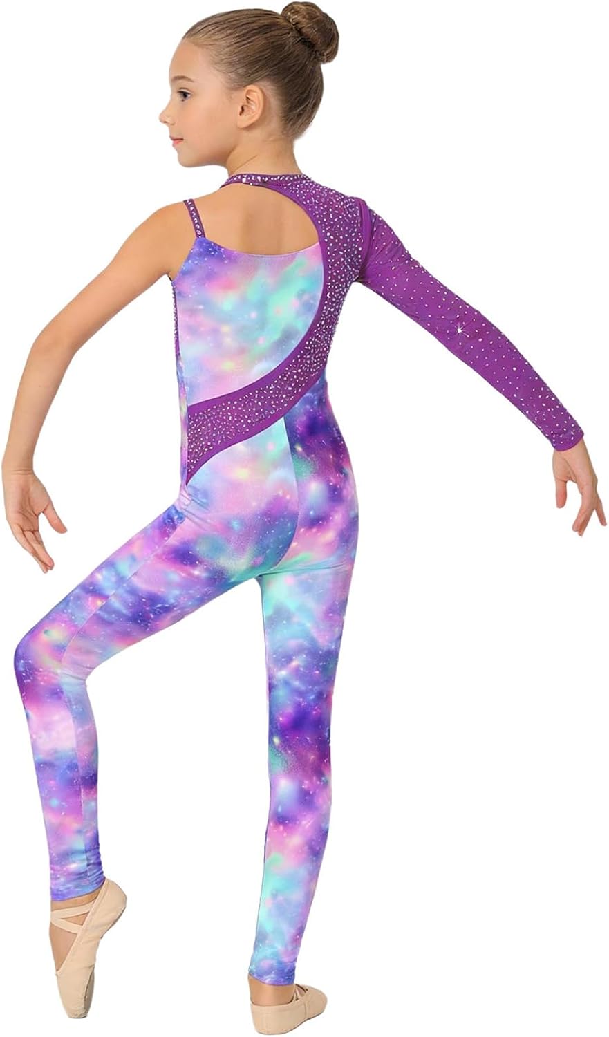 Gymnastics Unitard for Girls Figure Skating Competitions Sparkle Contest Garment Shiny Dance Leotard