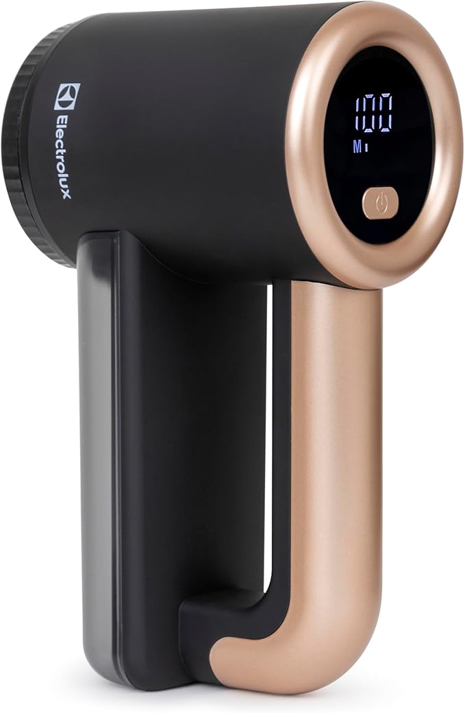 Electrolux Rechargeable Fabric Shaver & Lint Remover for Clothes, Furniture, Sofas, Blankets with LED Display, 3-Speed Portable Electric Pill Cutter - Removes Lint, Pill, & Fuzz - Black