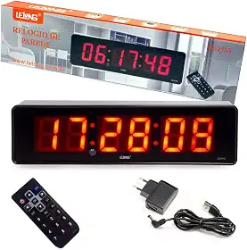 Cronometro Relógio Led Digital Temporizador Parede Mesa Com Controle LE-2113