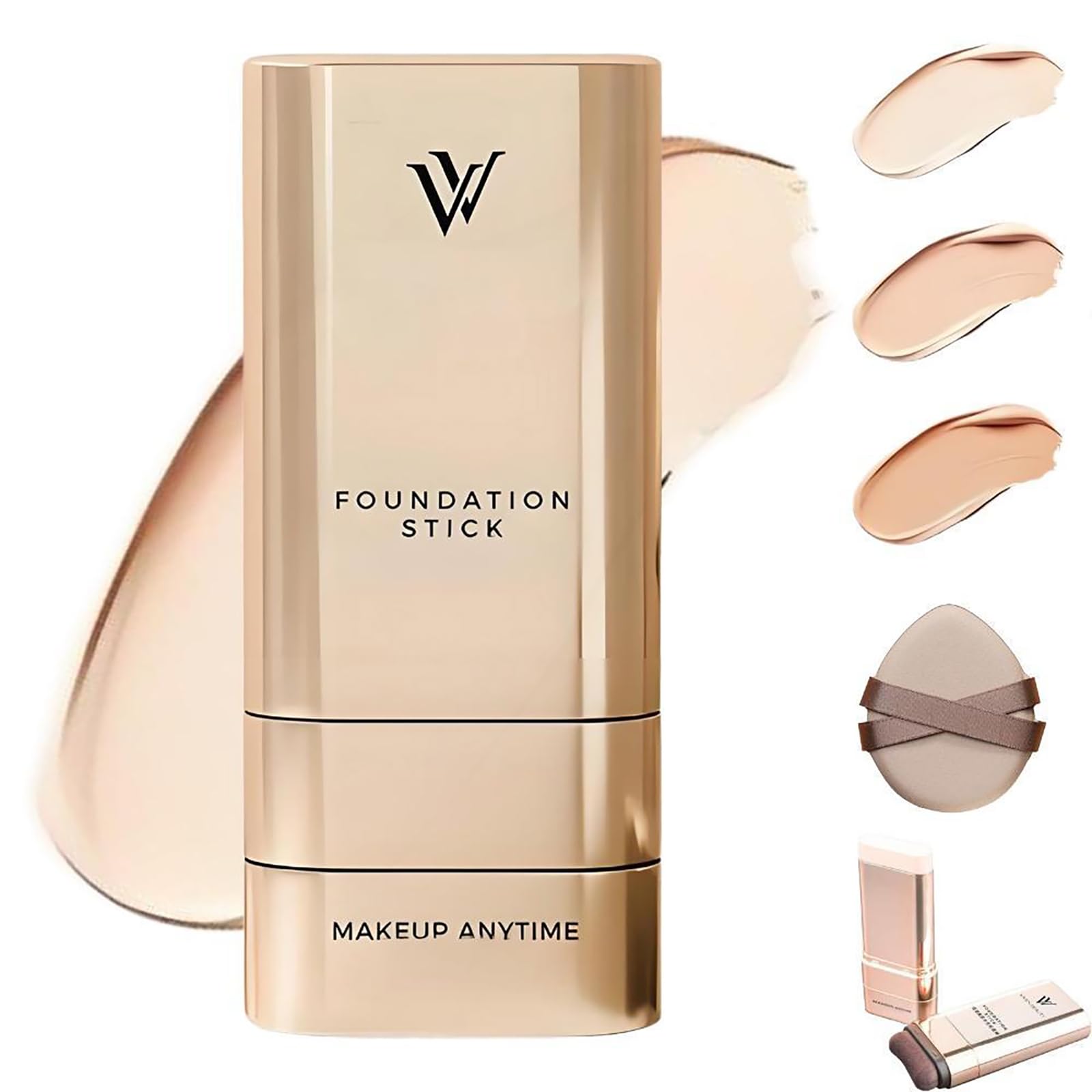 Korean Foundation Stick, Multi-use Double Head Foundations Make up Sticks, Longwear Natural Finish, Waterproof, Sweat-Proof for All Skin Types (#1