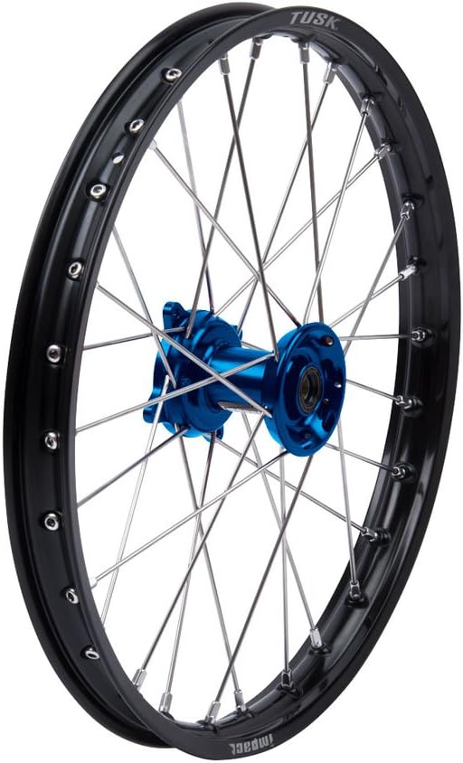 Tusk Impact Complete Wheel - Front 21 x 1.60 Black Rim/Silver Spoke/Red Hub Compatible with Yamaha YZ250F 2001-2025/YZ450F 2003-2025/YZ125/YZ250 1999-2025