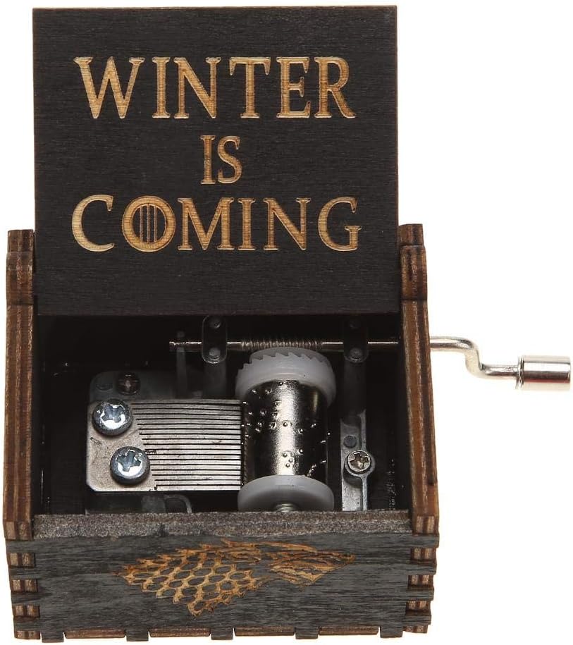 Housesczar Antique Carved Wood Music Box Retro Ancient Hand Crank Music Case Birthday Gifts Ornament Decoration