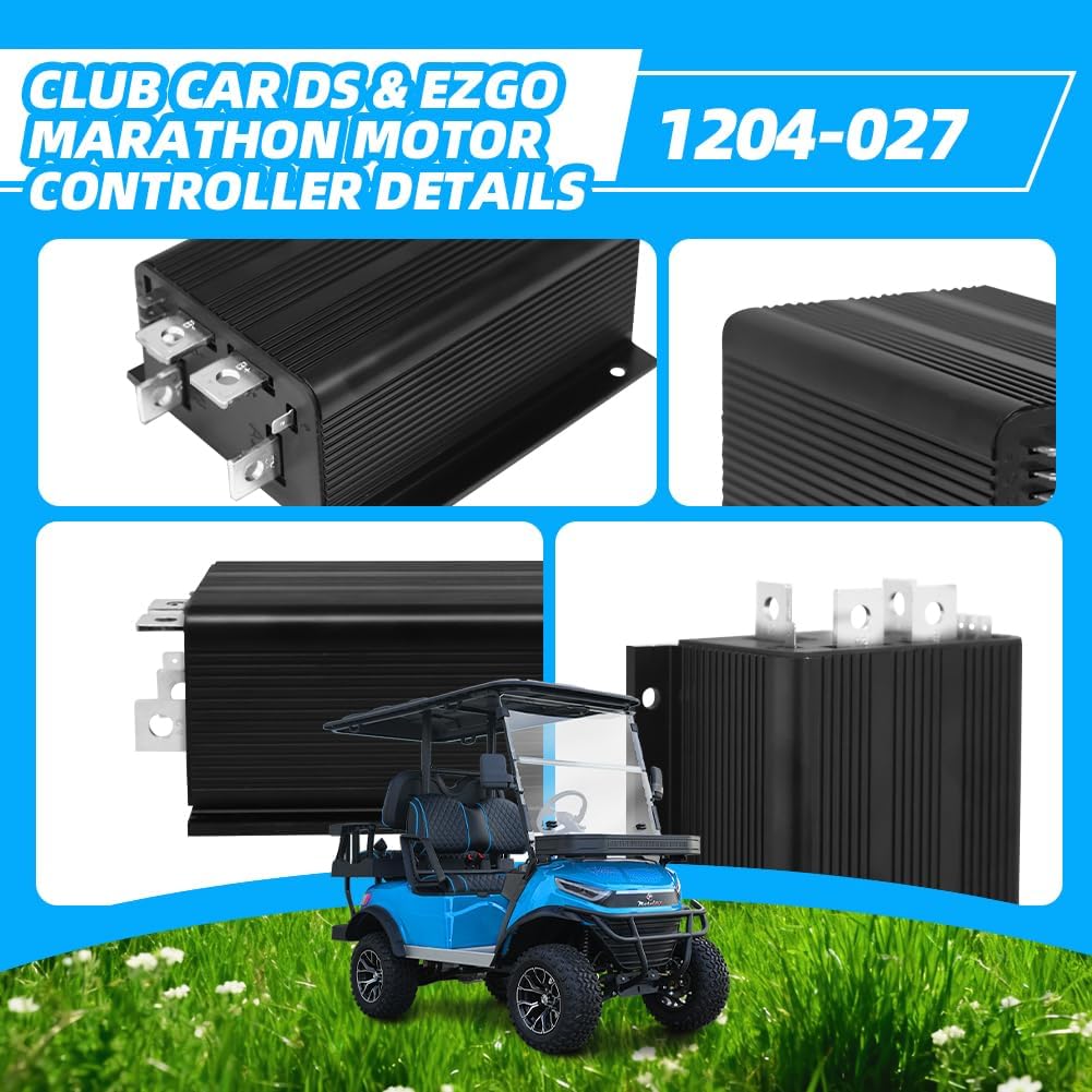 1204-027 36V 275A Golf Cart Controller for Club Car DS & EZGO Marathon (1980-1994), 20972G1 Controller, 0-5K Throttle Type, Replaces Curtis