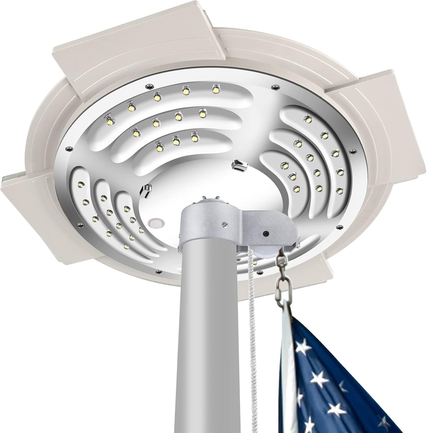 Flagpole Solar Light, 2000 Lumen Third Generation Flag Pole Light Solar Powered