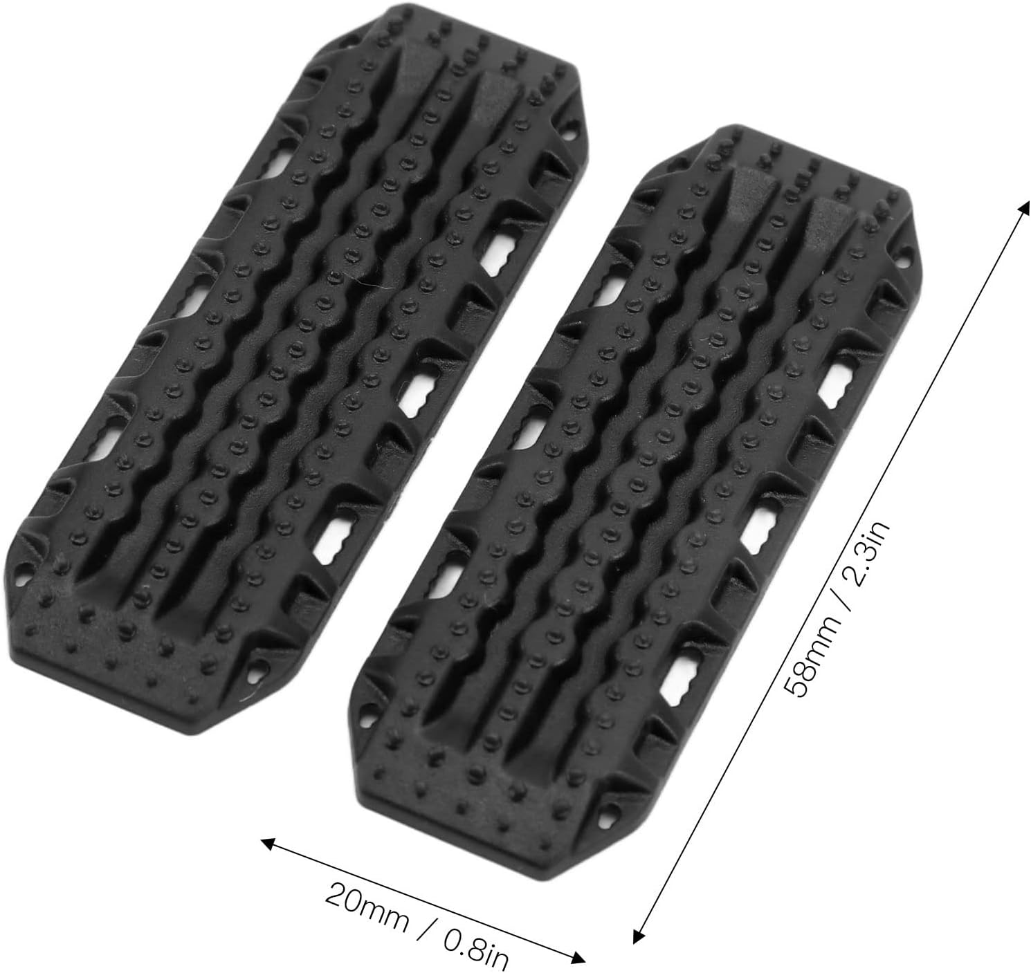 Dilwe 2pcs RC Sand Ladder, RC Plastic Recovery Ramps Board Compatible with 1/24 1/18 RC Car, RC Crawler Decorative Board RC Accessories(Black)