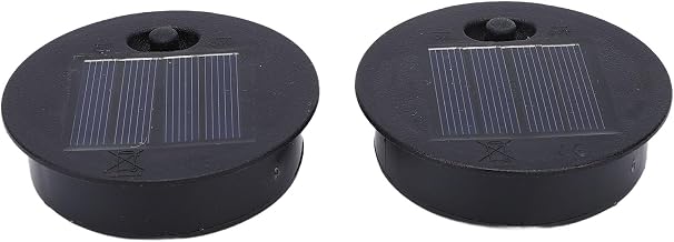 HEEPDD Solar Light Replacement Tops 2 Pack Round 6cm Diameter IP44 Solar Lantern Parts, 600mAh Battery 6H Charge 8H Light, for Garden Pathway Yard Auto On Off (7cm / 2.76in Diameter)