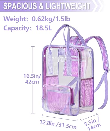 Miniatura 2 de Mochila transparente, mochila escolar transparente resistente VASCHY, L, Mochilas Daypack