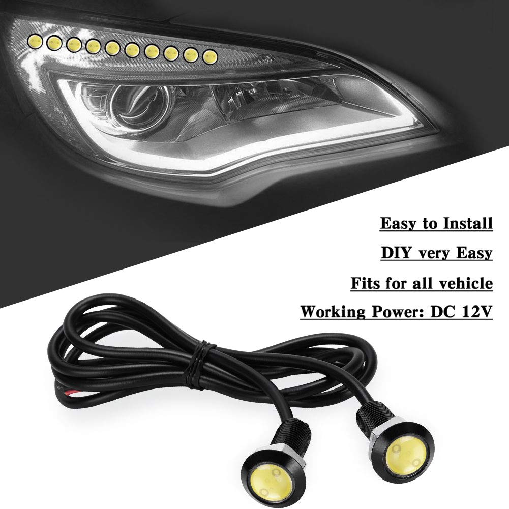 2 Fari A LED Eagle Eye Per Moto – Luce Diurna DRL Fendinebbia Bianco, Rosso, Blu