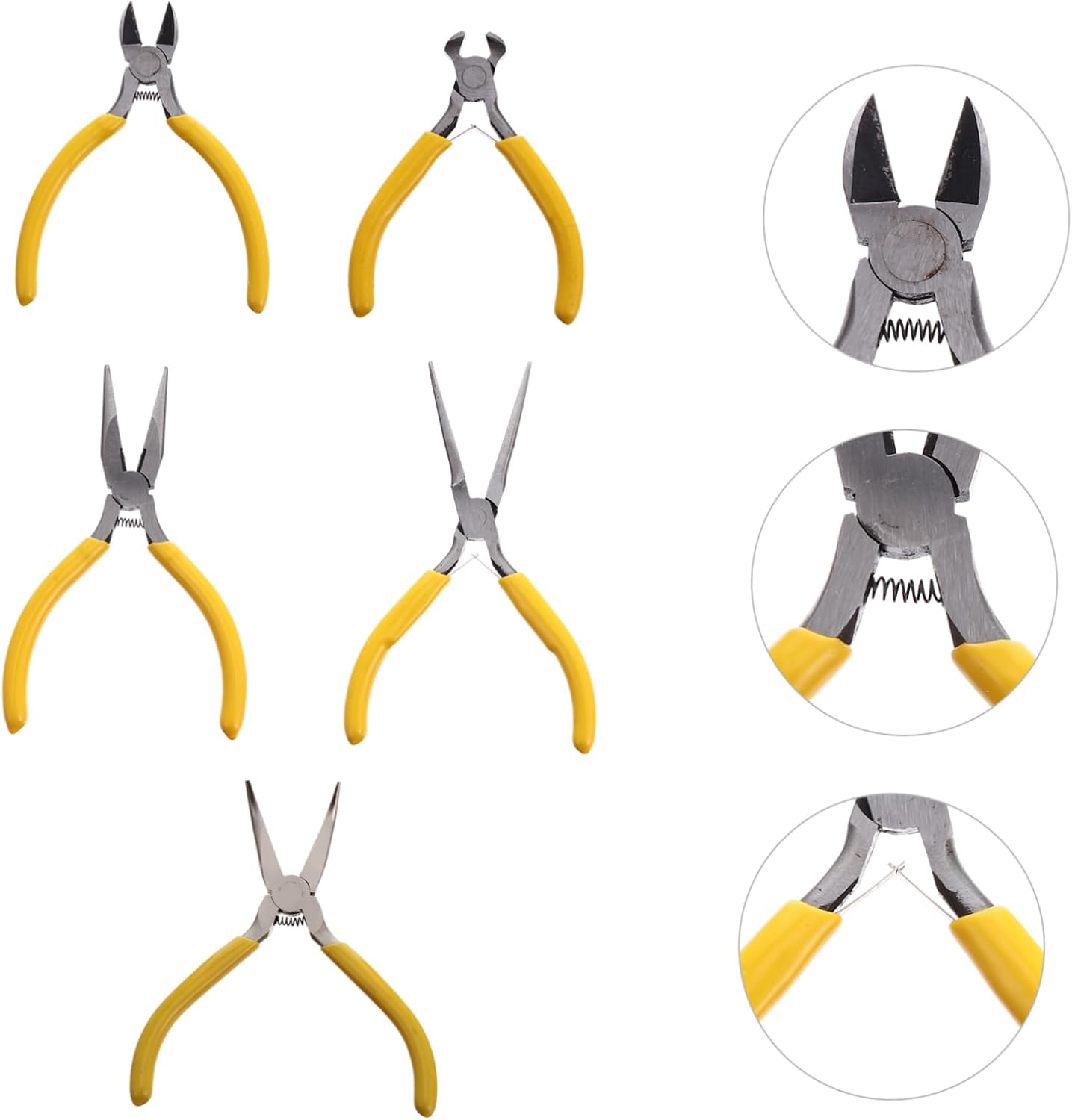 Angoily 5pcs Mini Jewelry Pliers Jewelry Making Clamp Tool Diy Craft Plier Beading Pliers Comfortable Handle