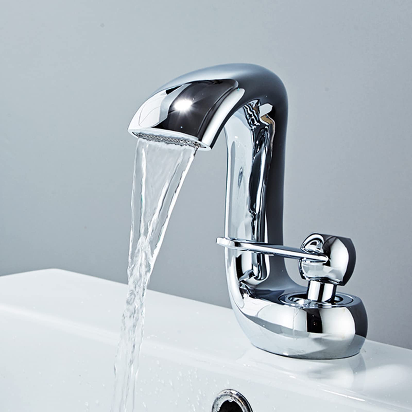 Robinet de lavabo cascade eau chaude et froide pour vasque moderne