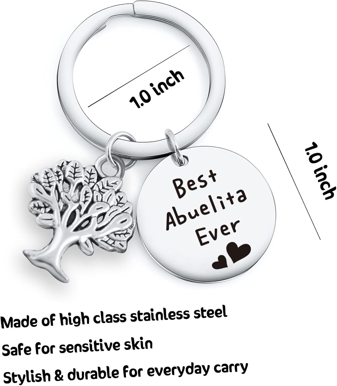 Abuelita And Abuelito Gift Granny Keychain Spanish Grandma Gift Keychain Best Abuelita Ever Keychain - Image 2