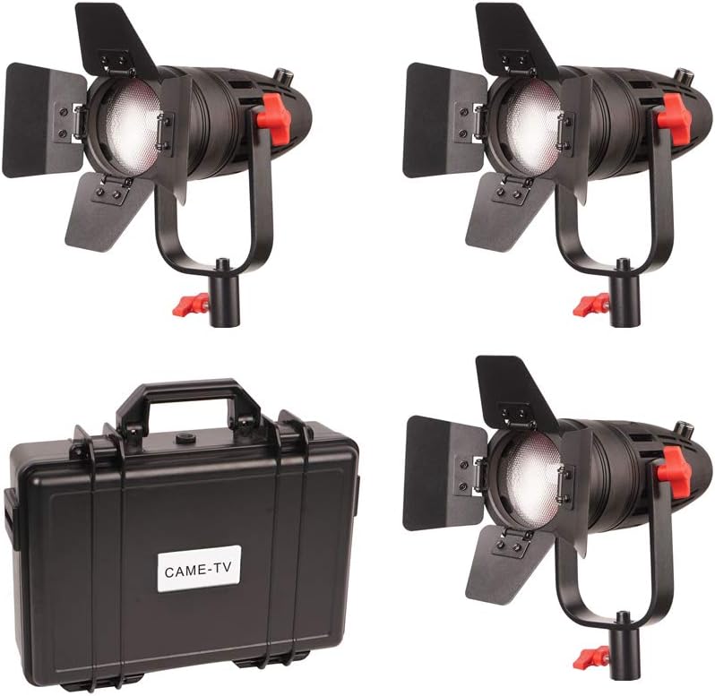 3 Pcs CAME-TV Boltzen 30w Fresnel Fanless Focusable LED Daylight Kit