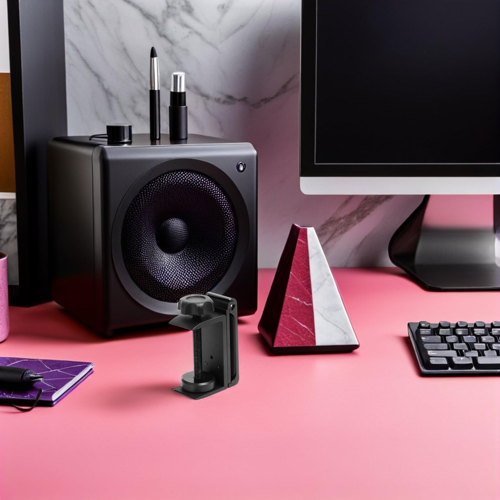 2pezzi Supporto per Cuffie da Scrivania Gancio Pieghevole per Cuffie Over-ear Supporto Regolabile per Tavolo Organizzazione senza Ingombri