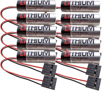 2000mAh ER6VC3N ER6V/3.6V 2Ah + JAE5PIN The PLC Battery CNC Non-Rechargeable 10 Count
