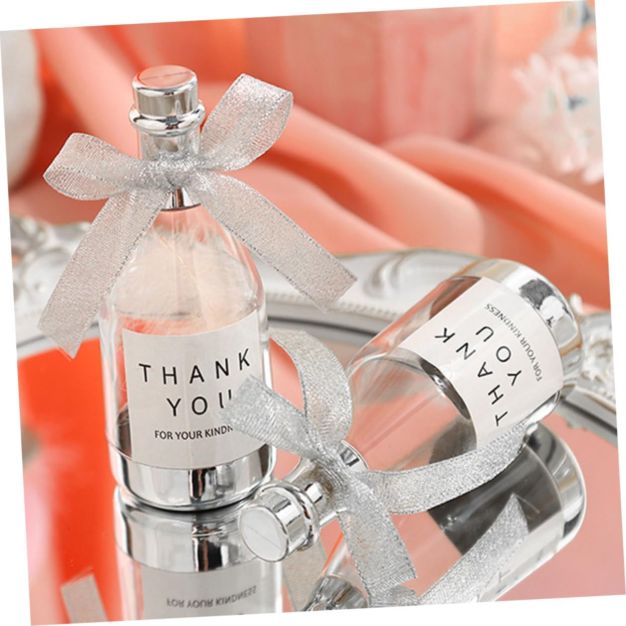LABRIMP 20pcs Silver Large Wine Bottle Candy Containers Party Favor Boxes for Wedding, Birthday, and Bridal Shower Candy Packaging for Adults