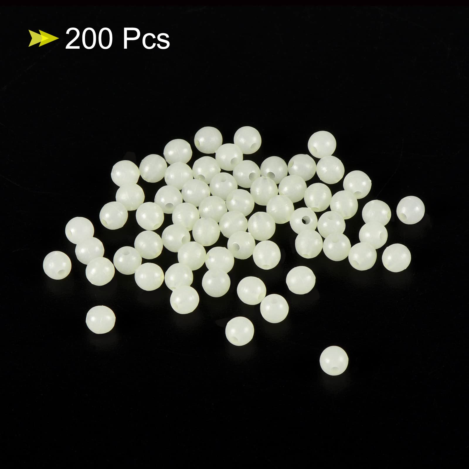 100 Perline 4mm Glow In The Dark – Acrilico Duro Per Pesca – Bagliore Per Esche Fai Da Te