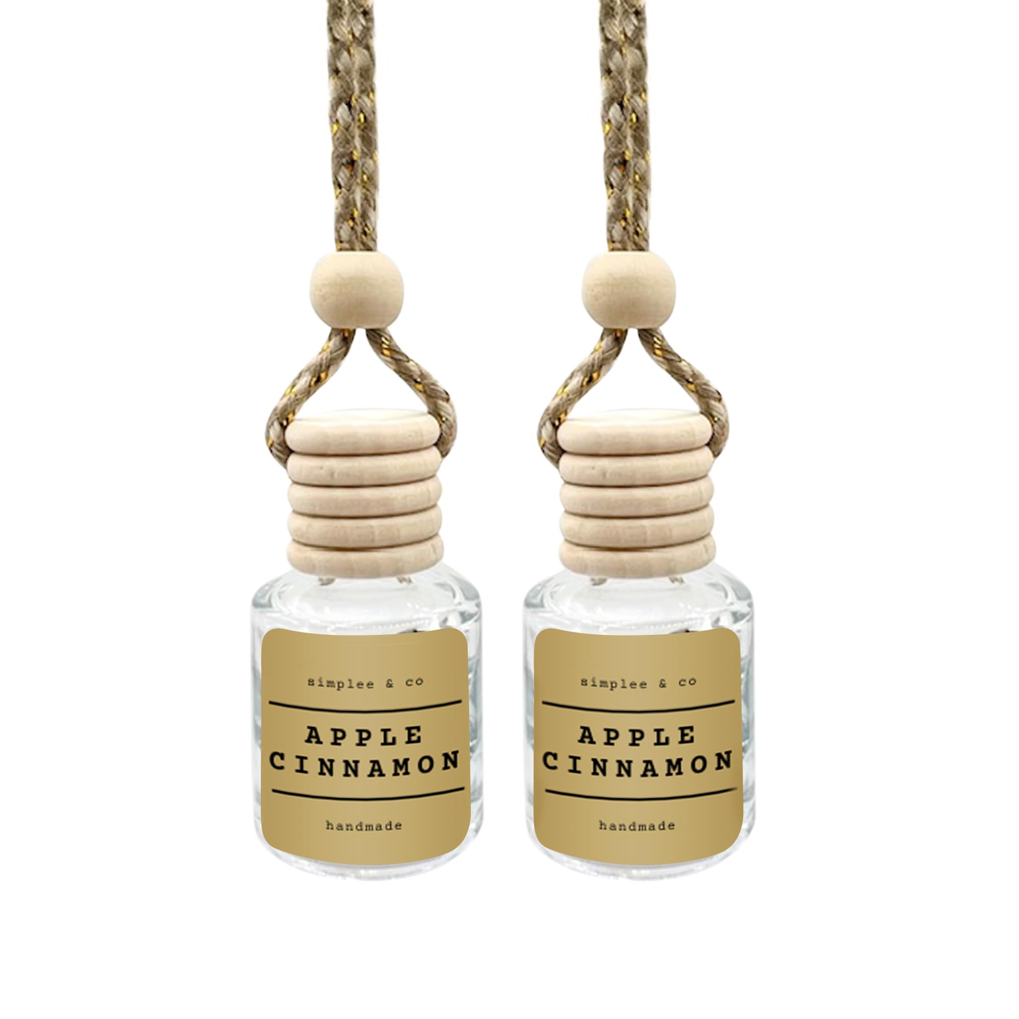 Apple Cinnamon Car Air Hanging Essential Oil Diffuser, Car Air Freshener with Essential Oils, Aromatherapy Vehicle Diffuser, Long Lasting by Simplee & Co