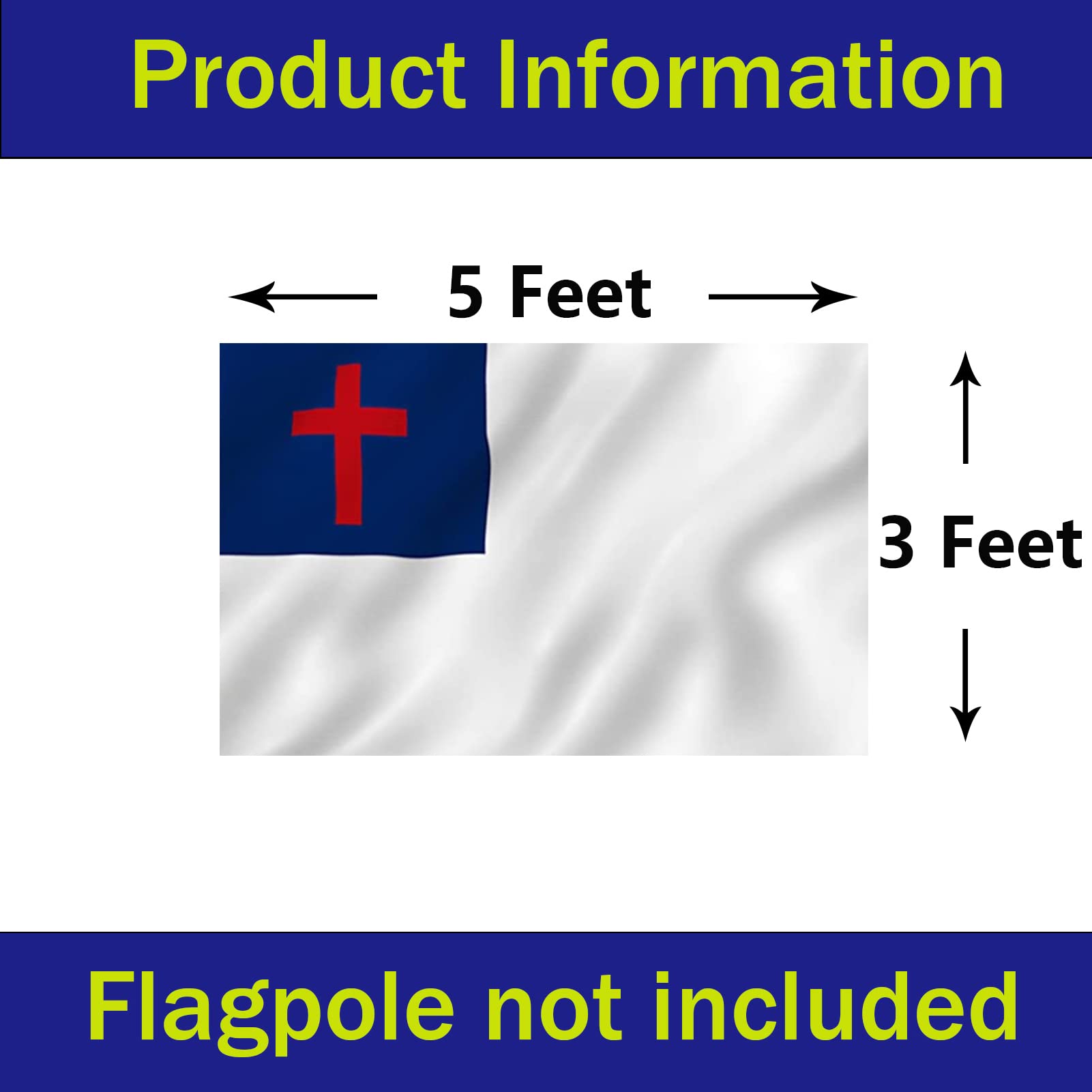Drapeau Jésus "Le Chemin, La Vérité, La Vie" - 90x150 Cm - Polyester Résistant, œillets Métal