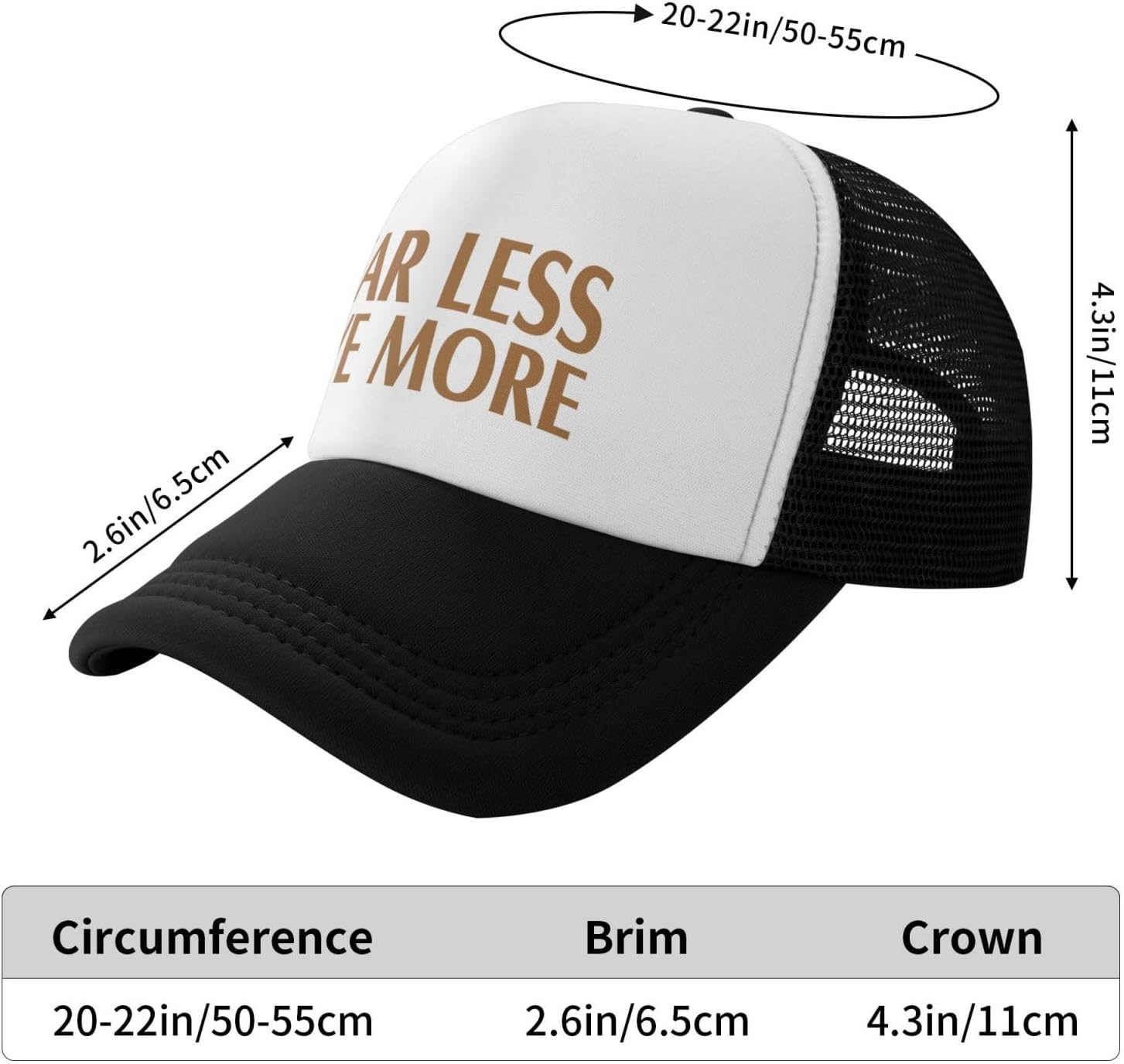 Fear Less Live More Kids Trucker Hat Mesh Adjustable Outdoor Sports Baseball Caps for Boys Girls