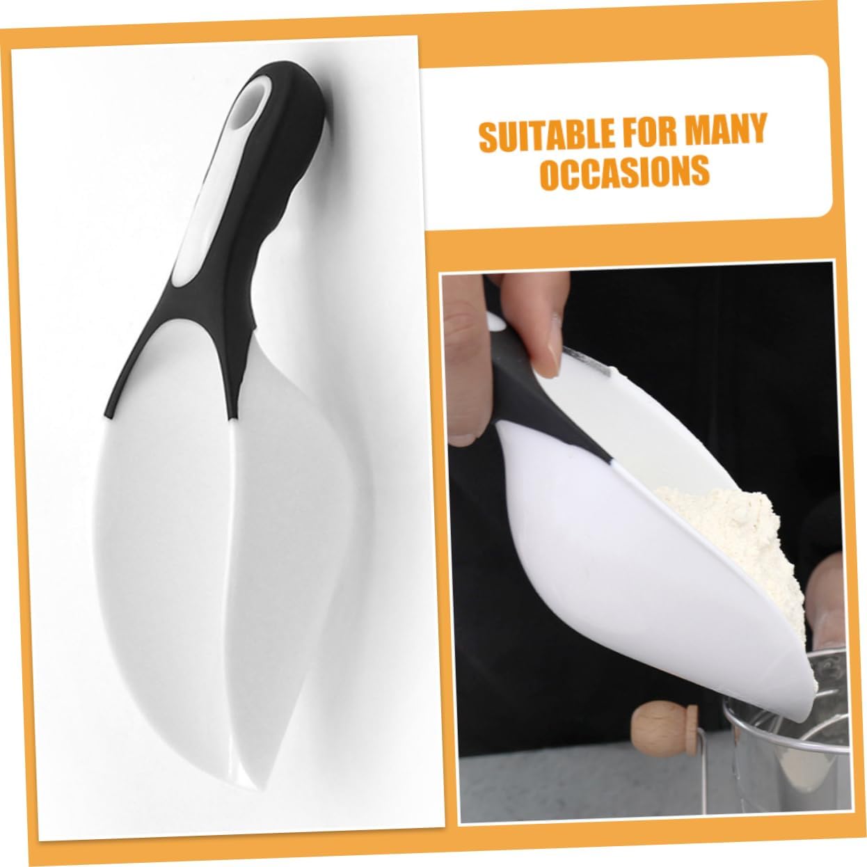 Garneck 10pcs Kitchen Scoop Reusable Plastic Ice and Flour Scoops for Food Pet Food Sweets Lightweight and Compact Kitchen Gadgets for Home and Supermarkets